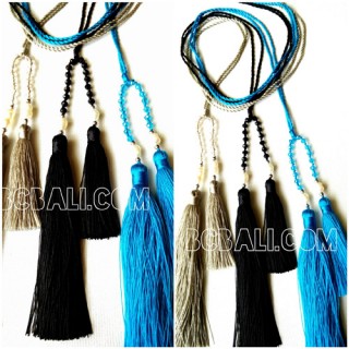 necklaces tassels beads crystal double pendant